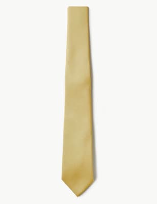 

Mens M&S Collection Slim Twill Tie - Yellow, Yellow