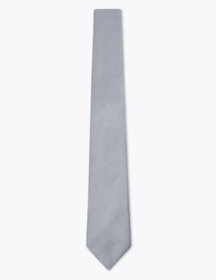 

Mens M&S Collection Slim Twill Tie - Medium Grey, Medium Grey