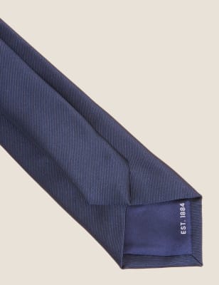 

Mens M&S Collection Schmale, einfarbige Krawatte - Navy, Navy