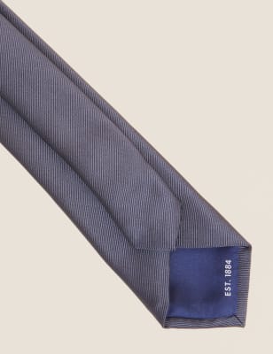 

Mens M&S Collection Slim Plain Tie - Medium Grey, Medium Grey