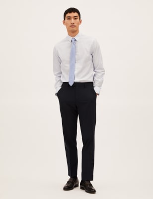

Mens M&S Collection Navy Tailored Fit Trousers, Navy