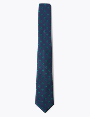 Slim Woven Shamrock Tie