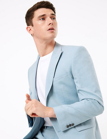 Pastel Tailored Fit Jacket with Stretch
