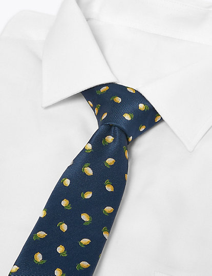 Skinny Lemon Print Tie