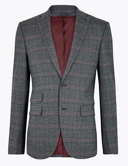 Checked Slim Fit Jacket