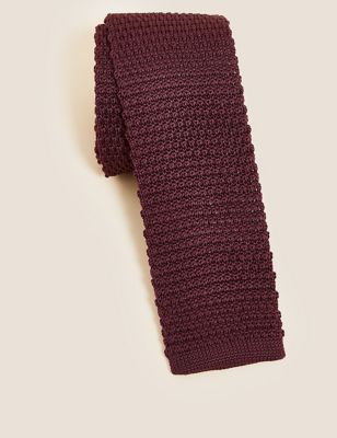 Skinny Square End Knitted Tie - DE