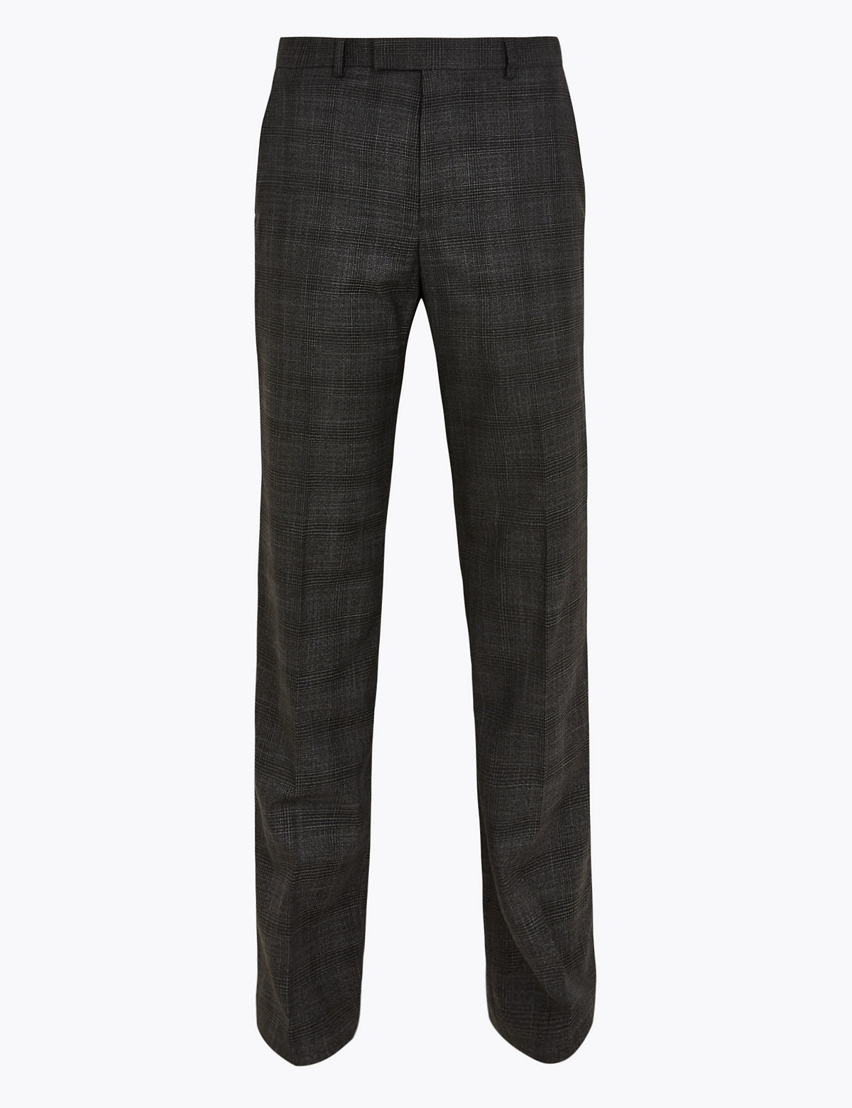 Charcoal Checked Regular Fit Trousers