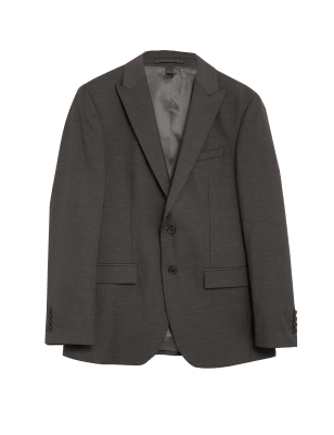 

Mens M&S Collection Tailored Fit Herringbone Jacket - Charcoal, Charcoal