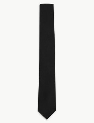  Cravate fine à motif texturé - Noir