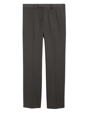 

Mens M&S Collection Auf Figur geschnittene Hose mit Fischgrätmuster - Charcoal, Charcoal