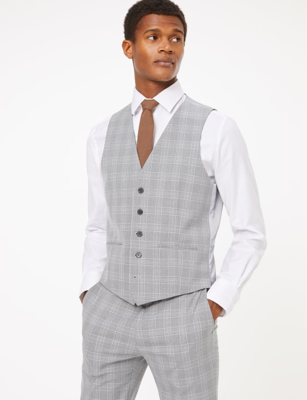 Skinny Check Waistcoat