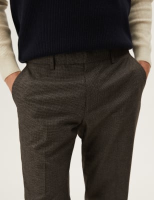 

Mens M&S Collection Tailored Fit Puppytooth Trousers - Charcoal, Charcoal