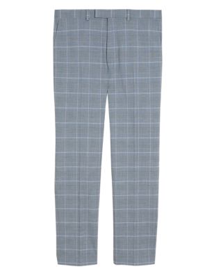 

Mens M&S Collection Grey Tailored Fit Check Trousers - Charcoal, Charcoal