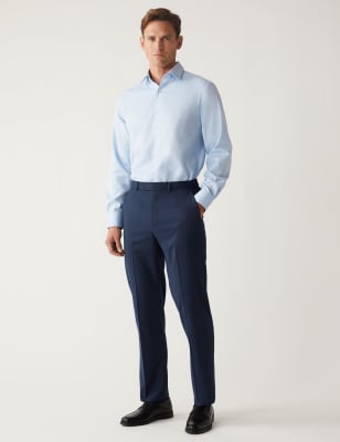 

Mens M&S Collection Regular Navy Pin Stripe Trouser, Navy