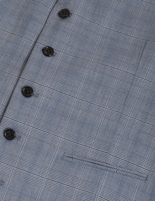 

Mens M&S Collection Auf Figur geschnittene Weste mit Stretchanteil und Karomuster - Light Blue, Light Blue