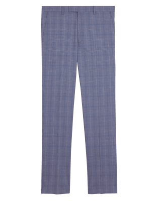 

Mens M&S Collection Tailored Fit Check Trousers - Light Blue, Light Blue