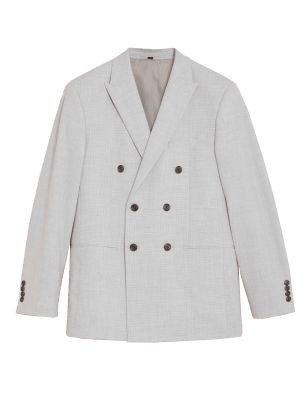 

Mens M&S Collection Tailored Fit Double Breasted Jacket - Light Natural, Light Natural