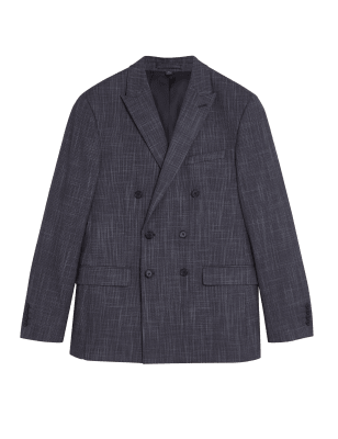 

Mens M&S Collection Slim Fit Stretch Double Breasted Jacket - Navy, Navy