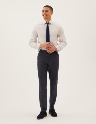 Regular Fit Stretch Check Trouser