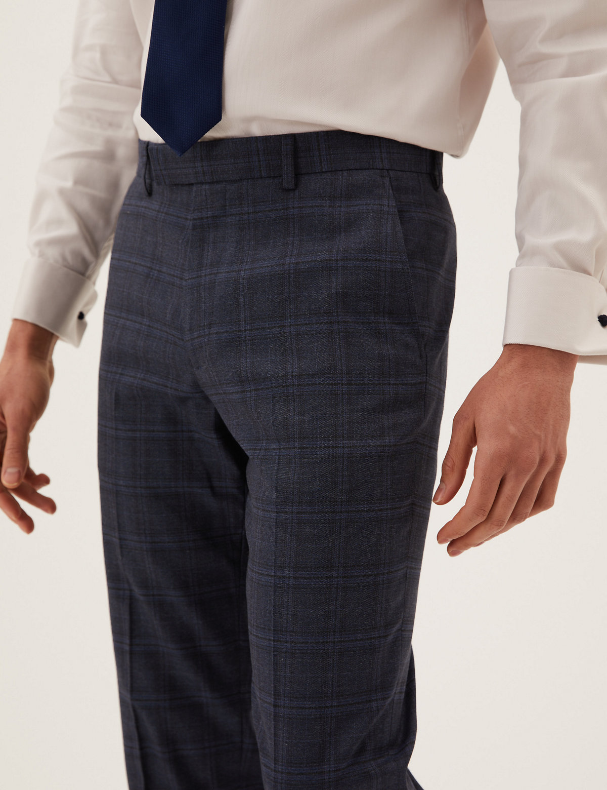 Regular Fit Stretch Check Trouser