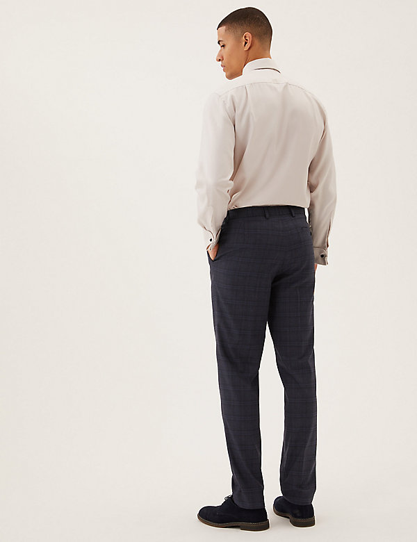 Pantalon coupe standard en tissu extensible à carreaux