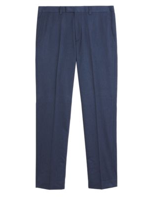 M&S Mens Slim Fit Textured Trousers