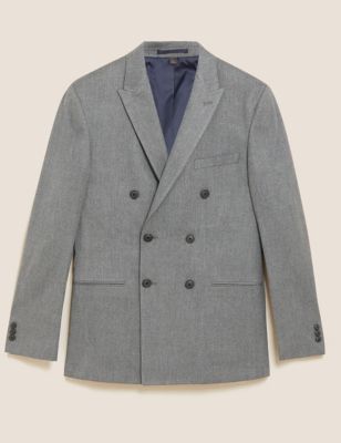 M&S Mens Slim Fit Double Breasted Jacket