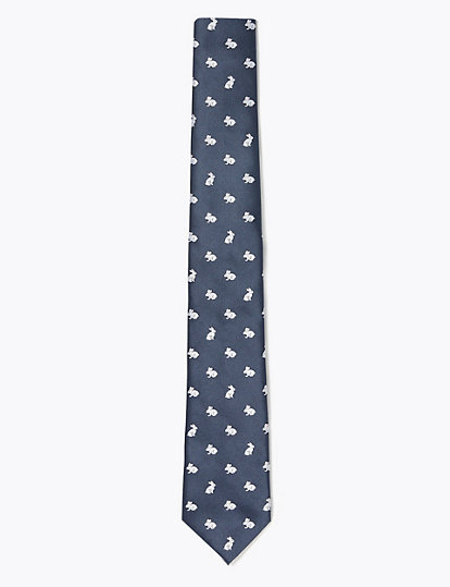 Slim Woven Rabbit Tie