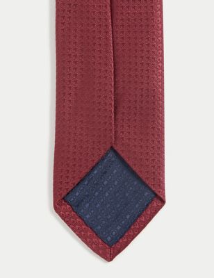 

Mens M&S Collection Skinny Geometric Tie - Burgundy, Burgundy