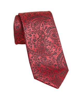 

Mens M&S Collection Slim Paisley Tie - Red Mix, Red Mix