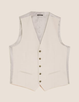 

Mens M&S Collection Checked Waistcoat - Neutral, Neutral