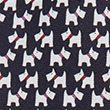 Dog Print Pure Silk Tie - navy