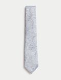 ربطة عنق بنمط بيزلي حرير صافٍ
