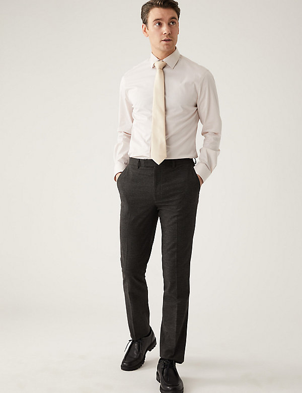 Slim Fit Puppytooth Suit Trousers - FI