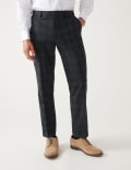 Slim Fit Check Suit Trousers