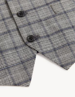 

Mens M&S Collection Check Waistcoat with Stretch - Grey Mix, Grey Mix