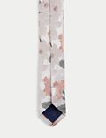 Cravate 100&nbsp;% soie à motif fleuri