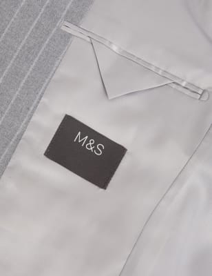 

M&S Collection Chaqueta ajustada de raya diplomáticaMens - Light Grey, Light Grey