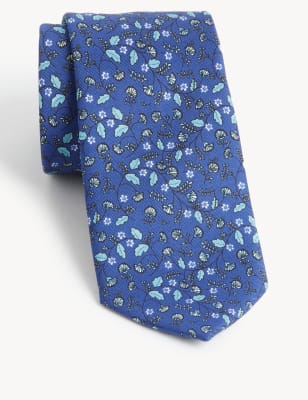 

Mens M&S Collection Ditsy Floral Tie - Royal Blue, Royal Blue