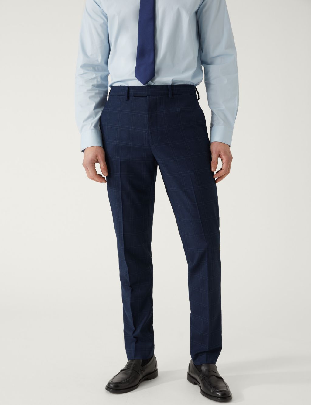 Slim Fit Check Suit Trousers image 2