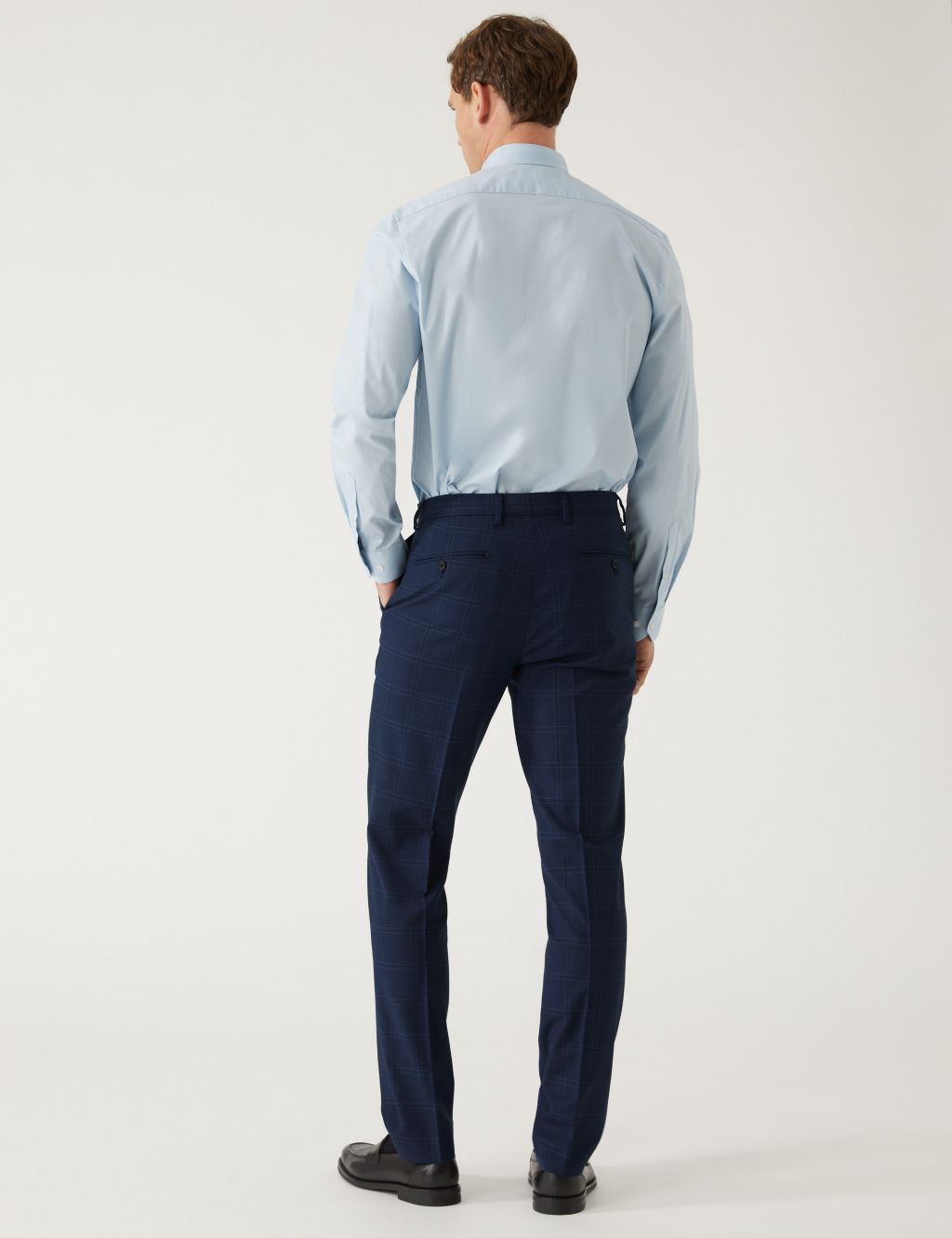 Slim Fit Check Suit Trousers image 4