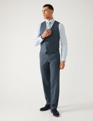 

M&S Collection Chaleco de ajuste estándar texturizadoMens - Mid Blue, Mid Blue