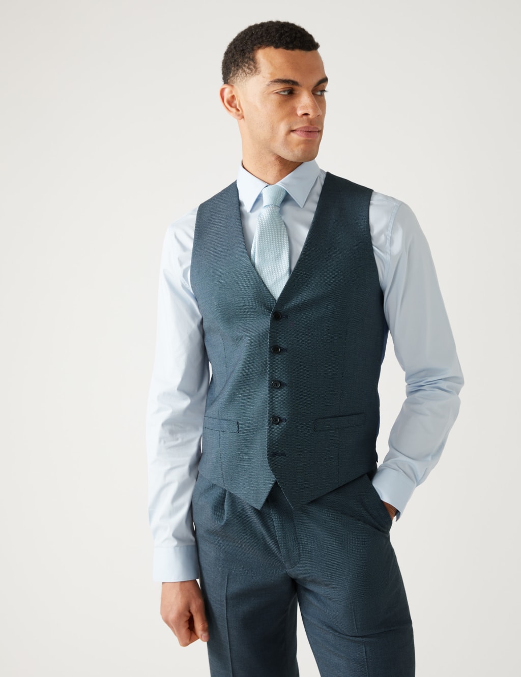 Regular Fit Textured Waistcoat image 4