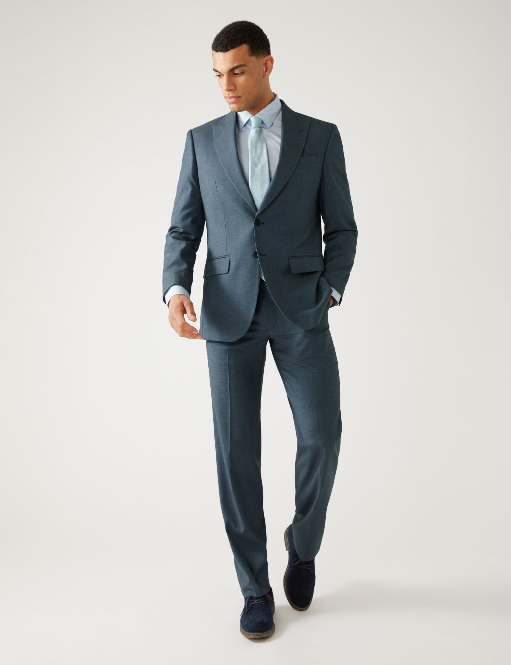 Regular Fit Textured Stretch Suit Jacket image 1