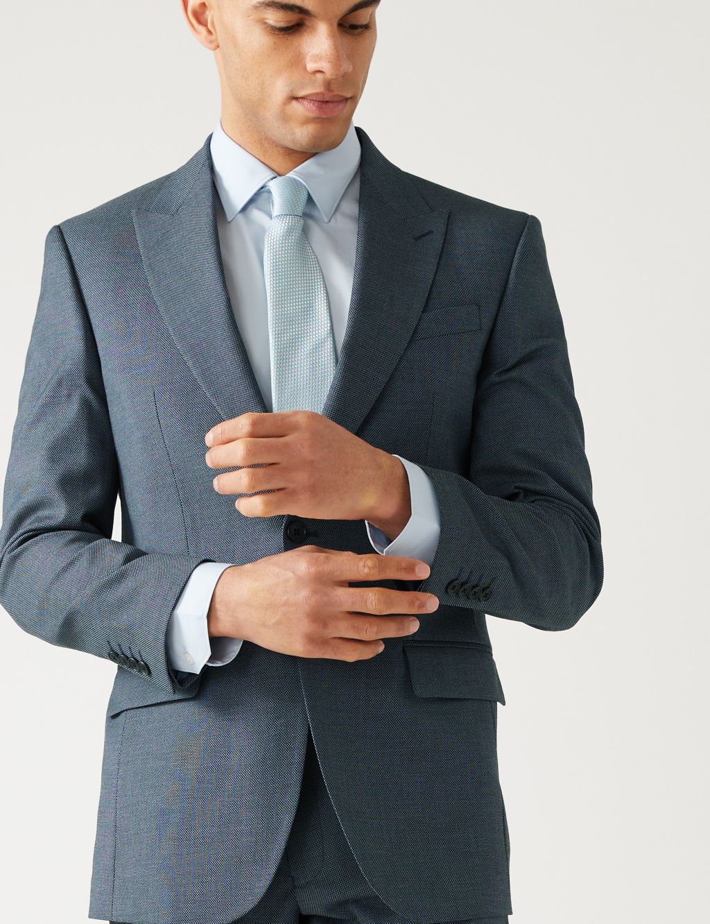 Regular Fit Textured Stretch Suit Jacket image 4