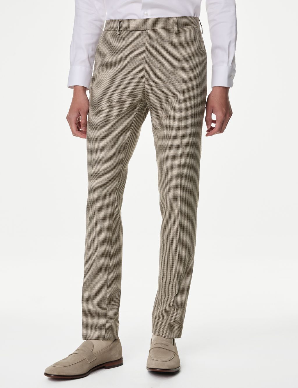Slim Fit Puppytooth Check Trousers
