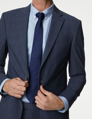 Slim Fit Prince of Wales Check Suit Jacket - DK
