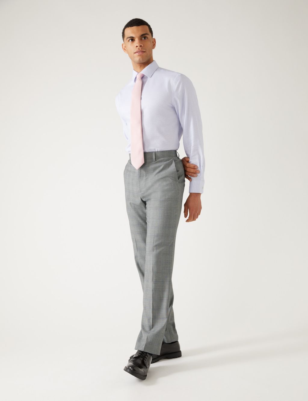 Regular Fit Prince of Wales Check Suit Trousers image 1