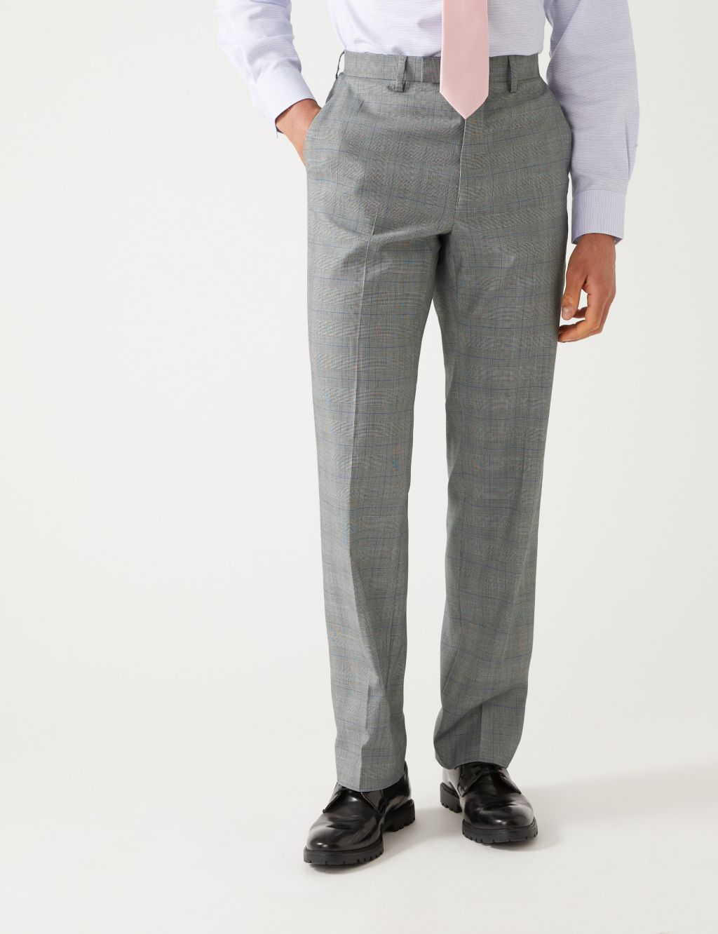 Regular Fit Prince of Wales Check Suit Trousers image 2