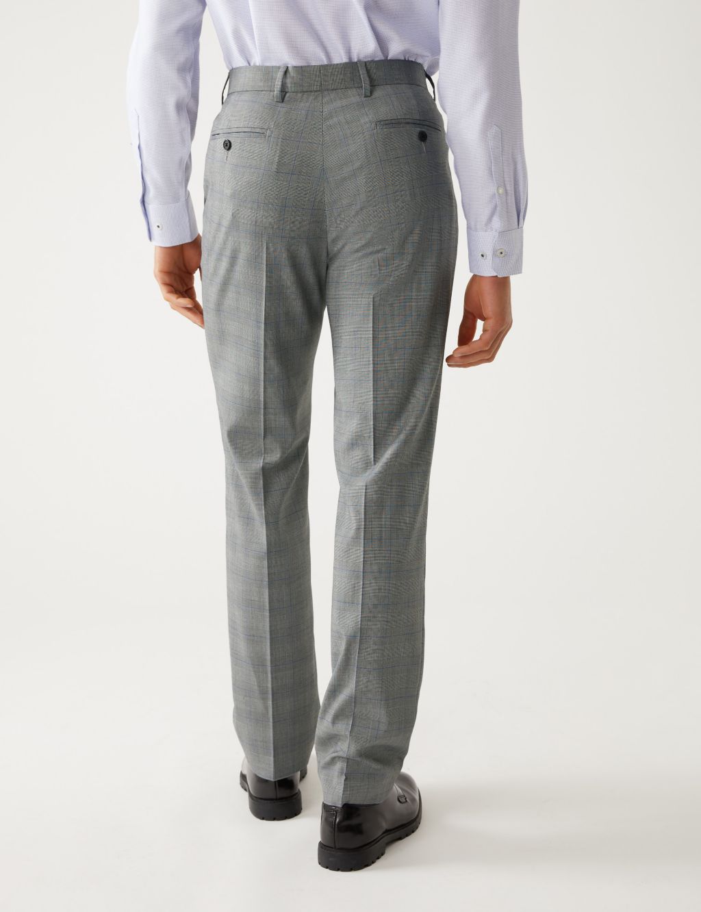 Regular Fit Prince of Wales Check Suit Trousers image 4